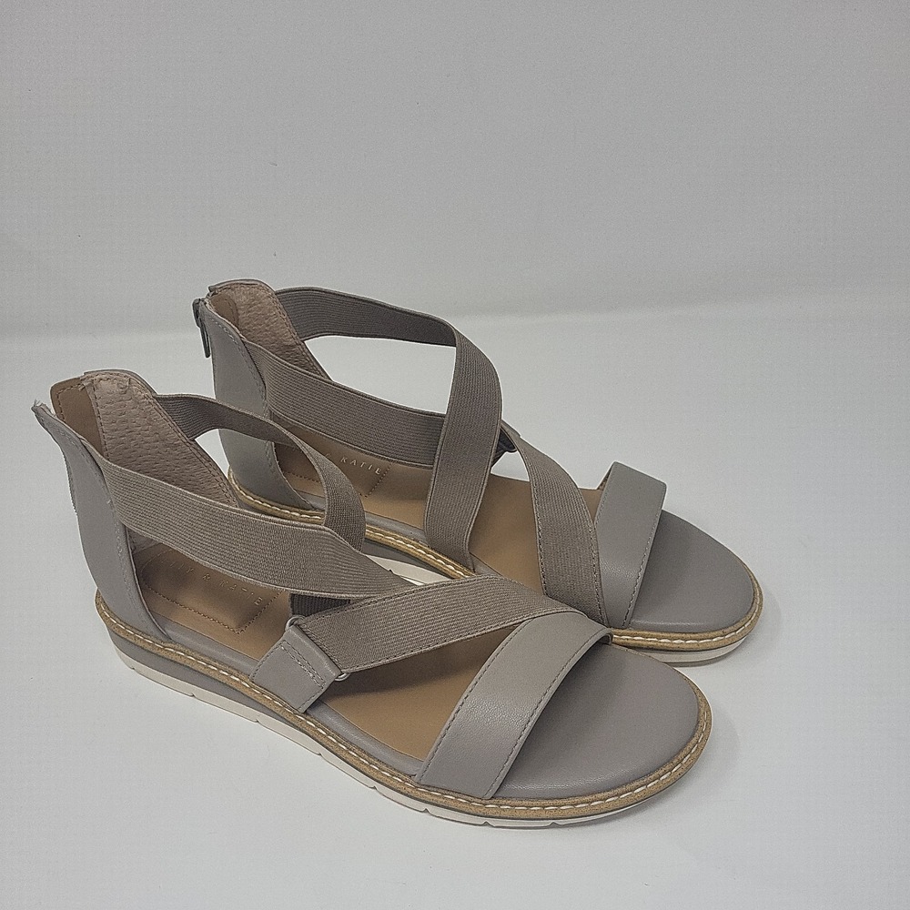 Kelly & Katie Taupe Strappy Gladiator Sandals Zip Closure Women 8.5 M Azora